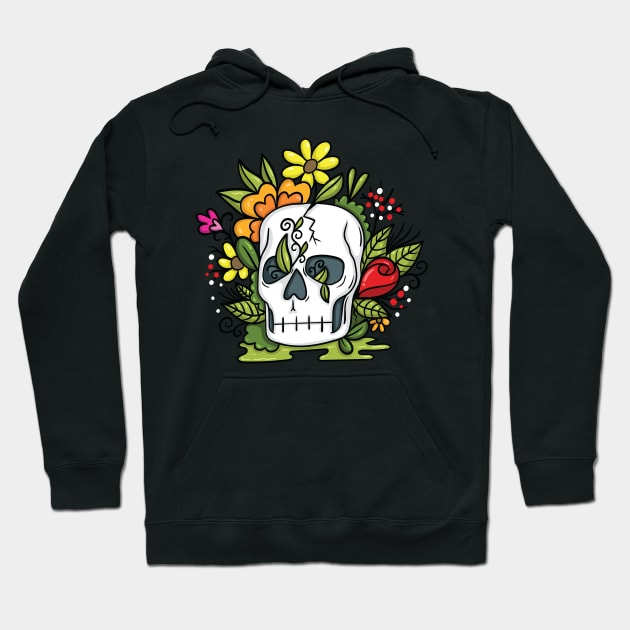 Skull with flower Hoodie by Norzeatic